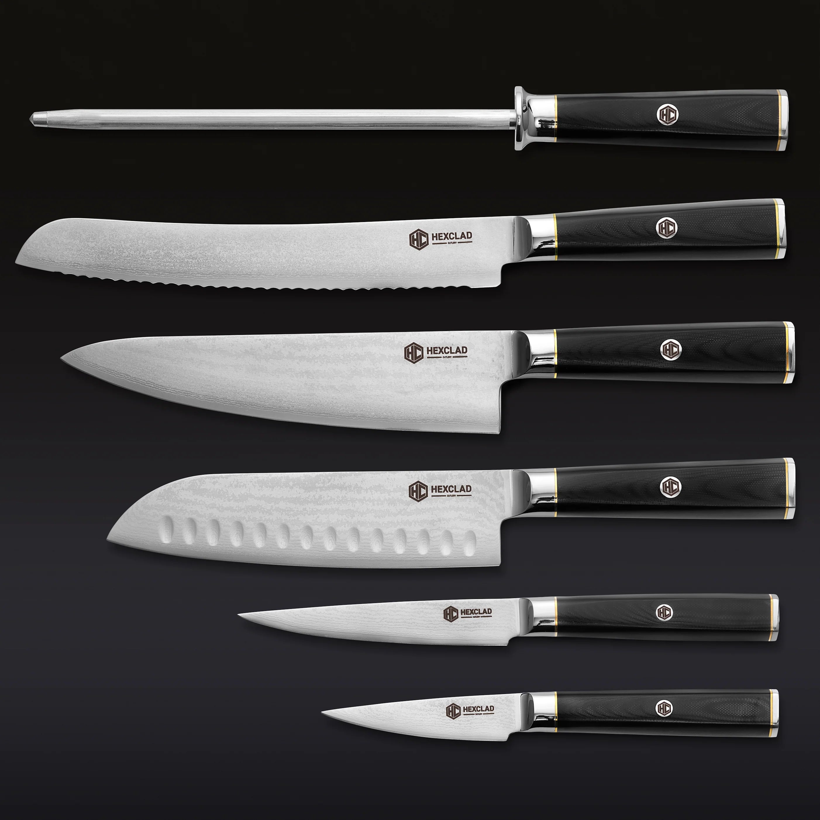 Master Series Damascus Steel Knife Set, 6-pc